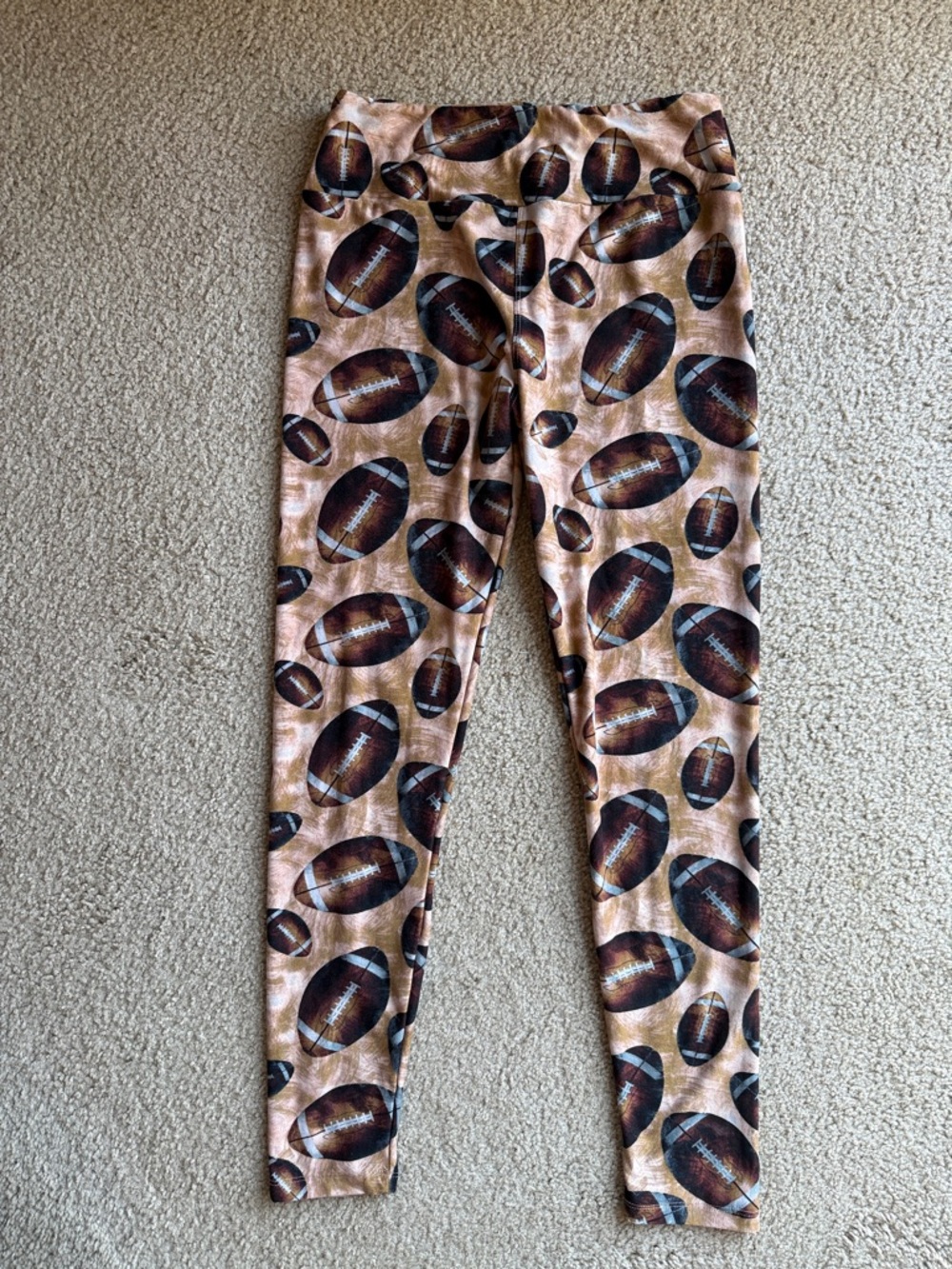 Lularoe Football Print Leggings - One Size - Picture 4 of 4